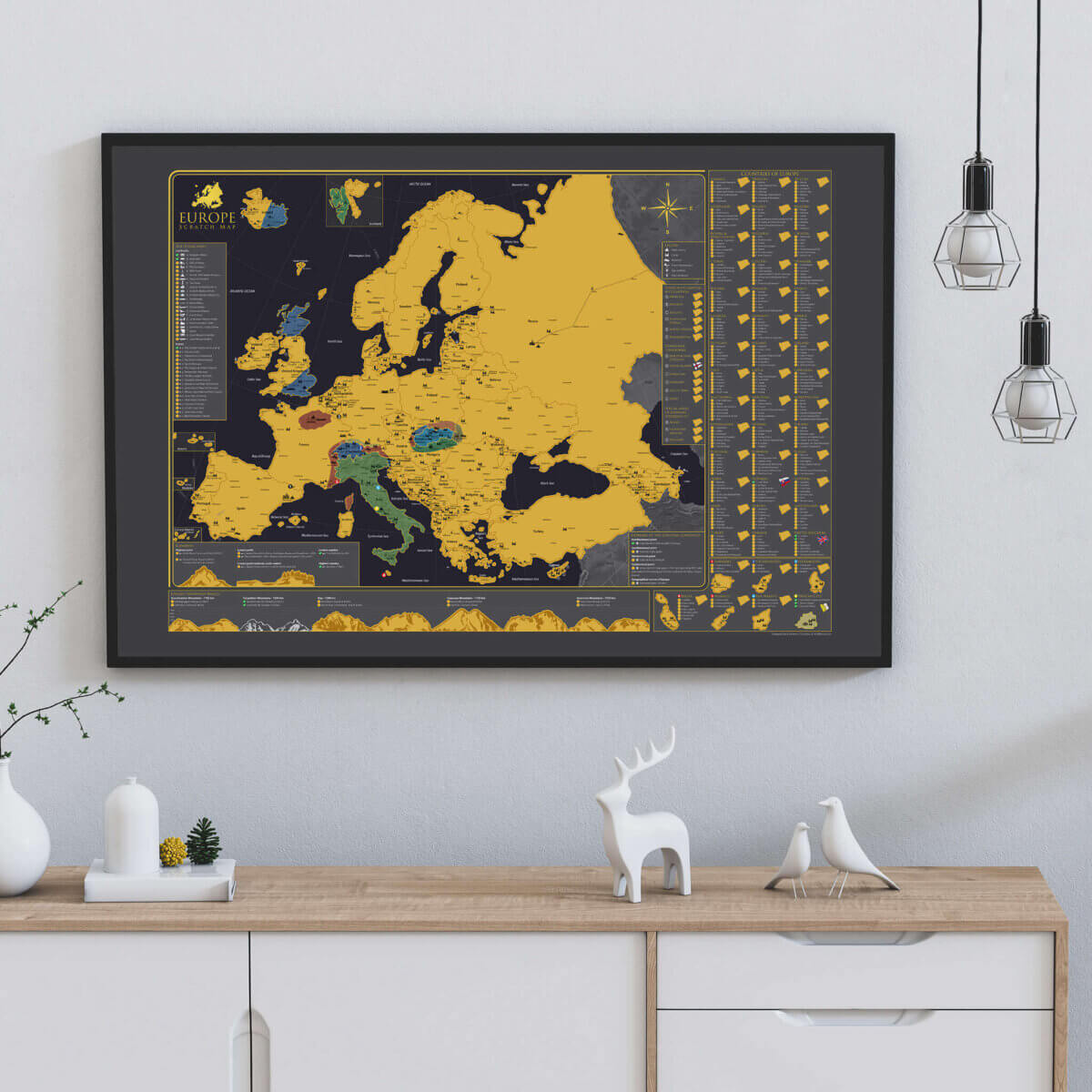Rubbelkarte Europa - An einer Wand