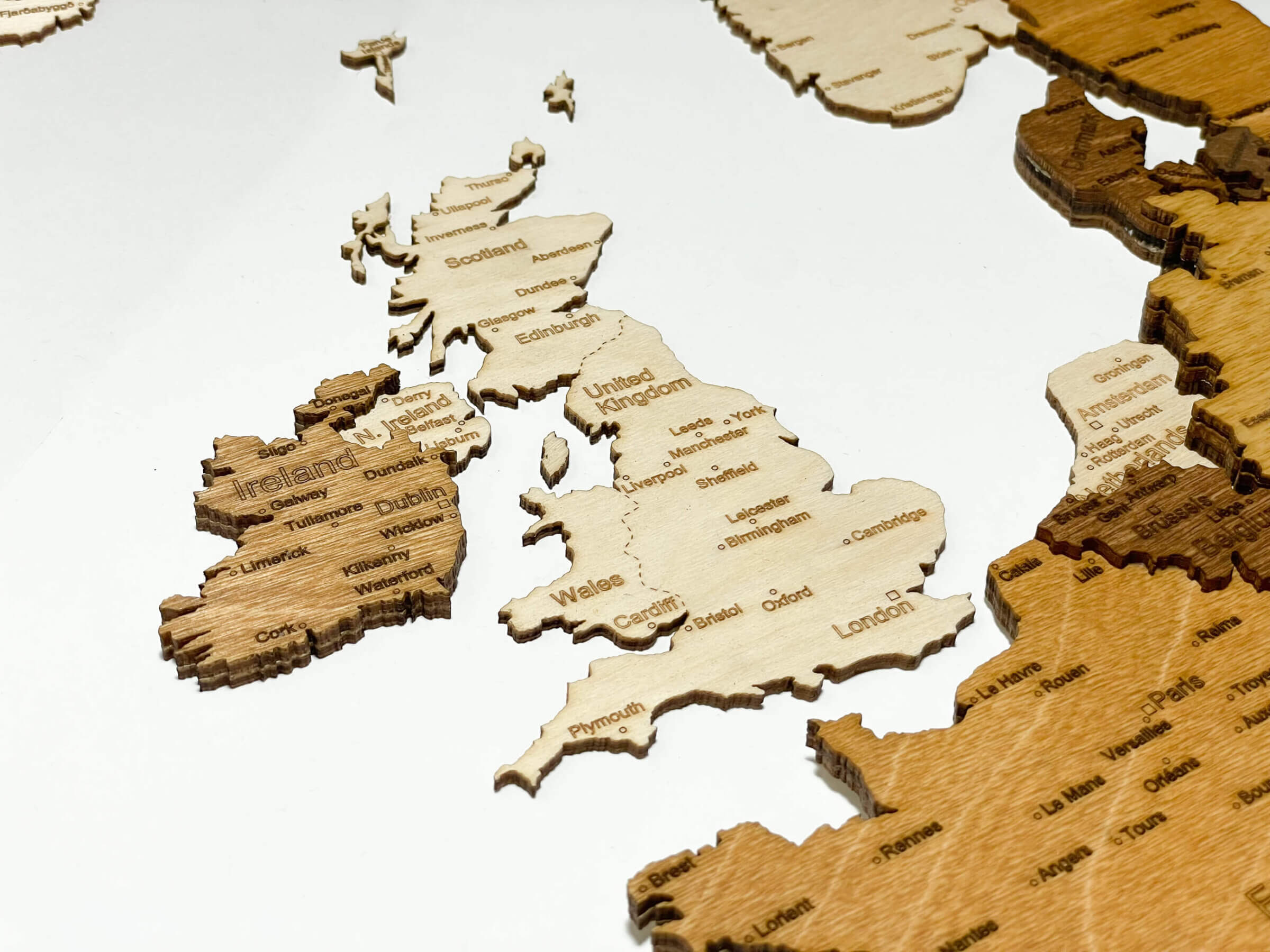 UK - Holzkarte von Europa