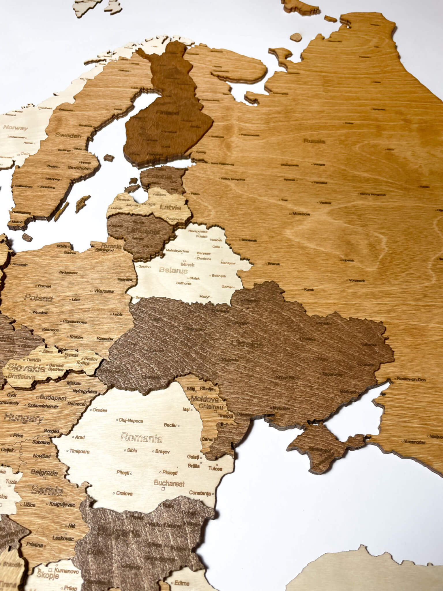 Osteuropa - Holzkarte von Europa
