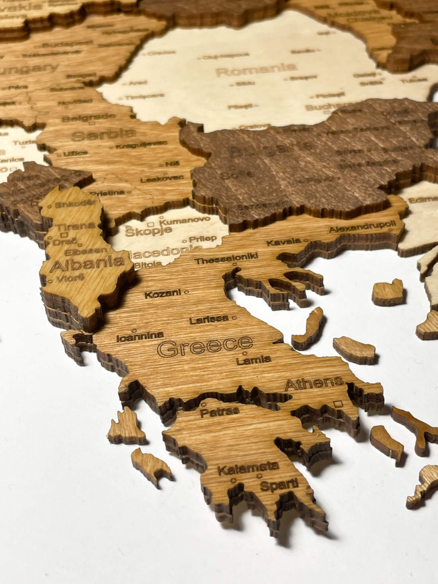 Griechenland - Holzkarte von Europa