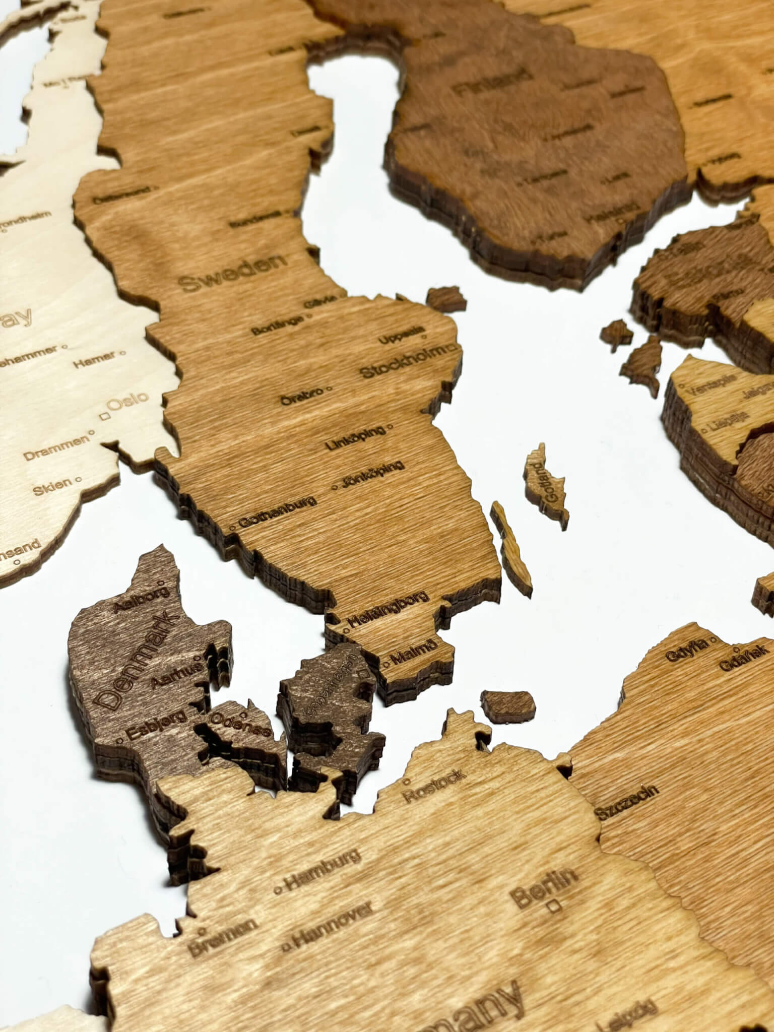Skandinavien - Holzkarte von Europa