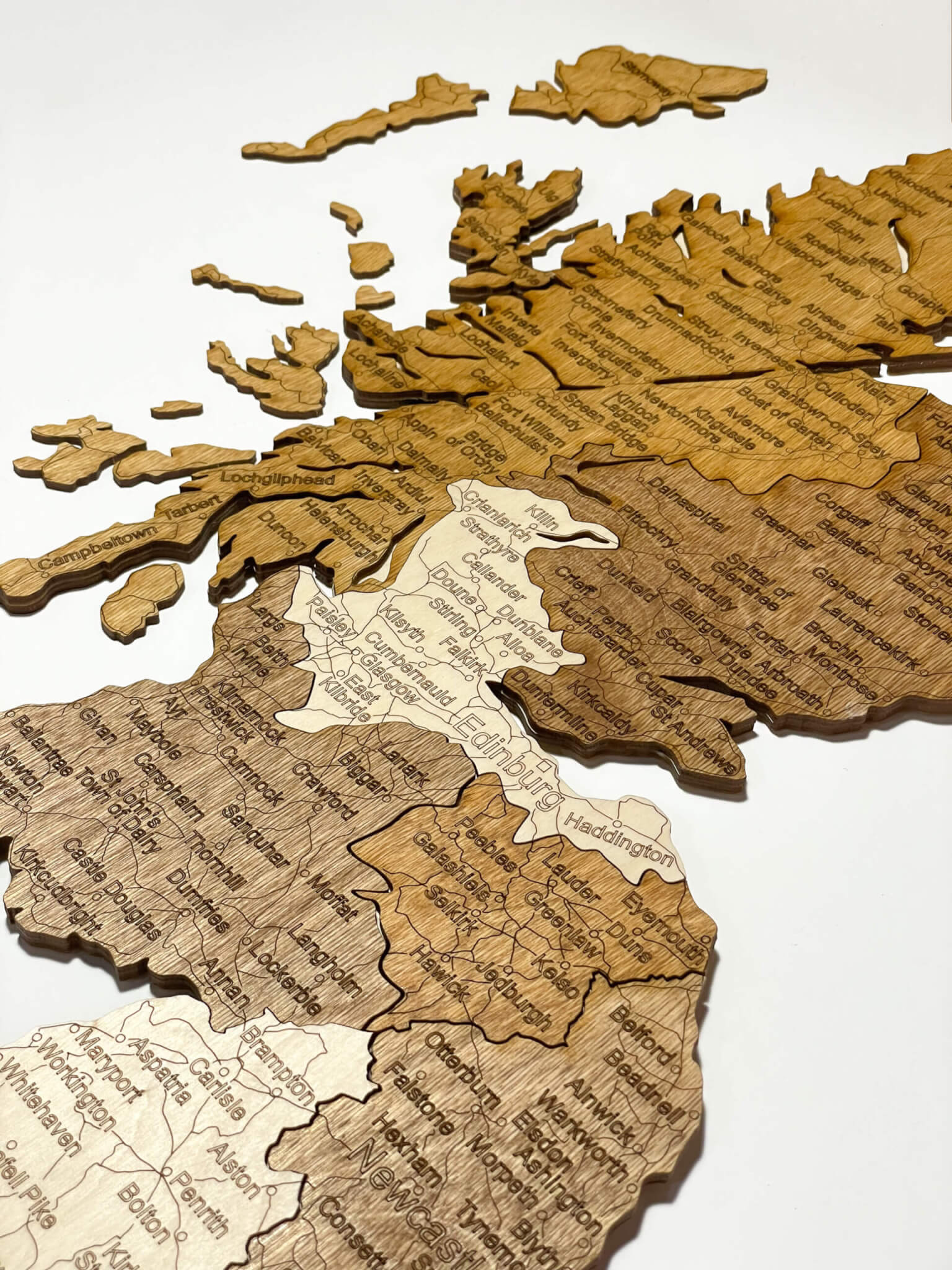 Vereinigtes Königreich Holzkarte Detail