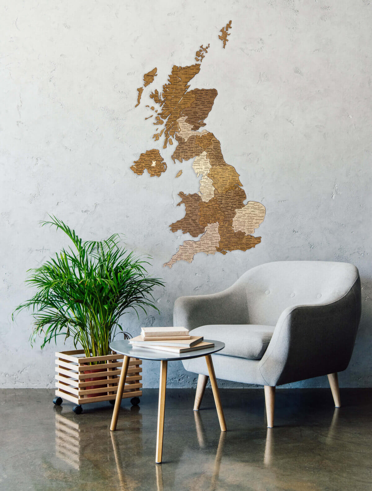 UK Wooden Map - wall decoration