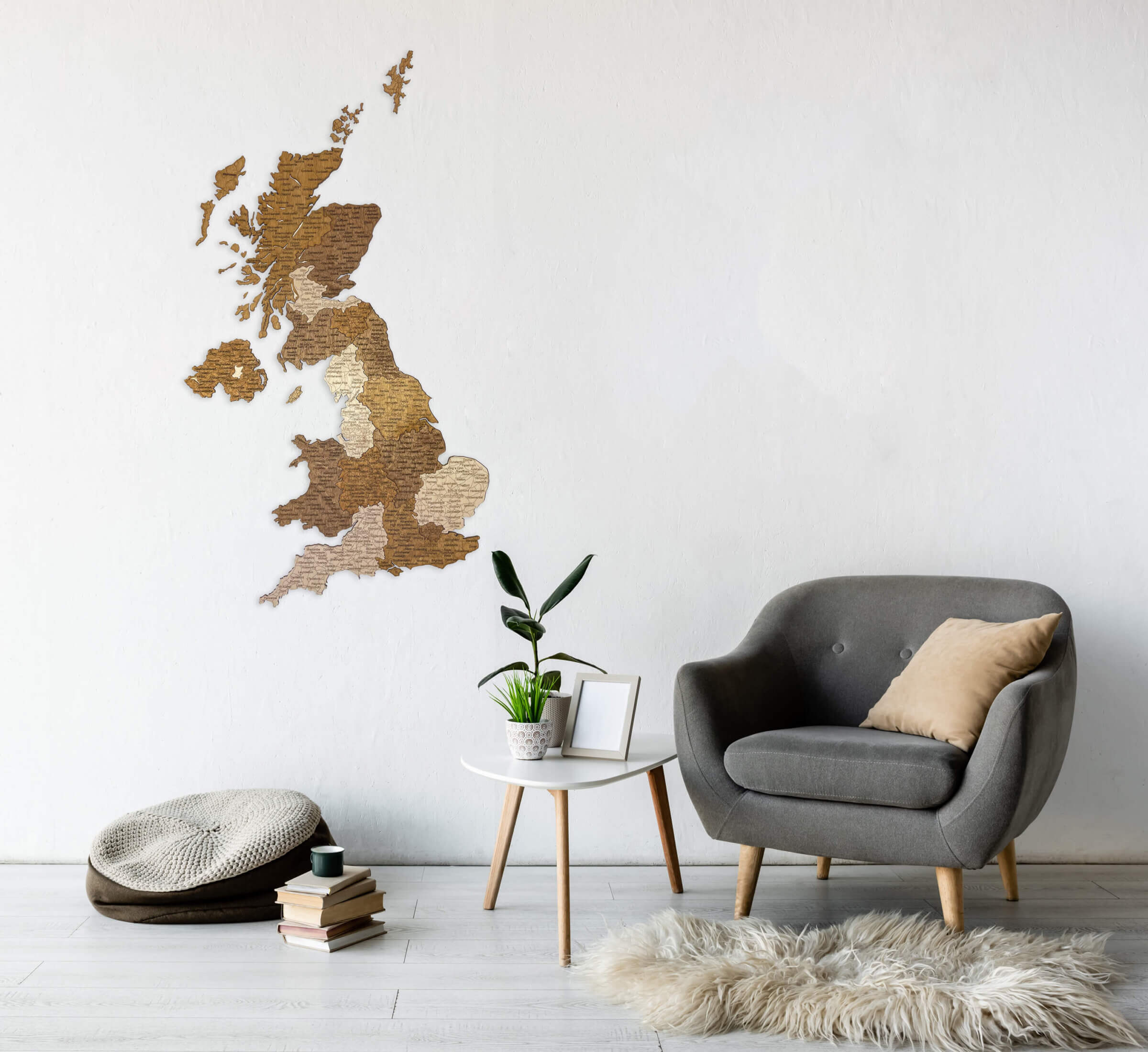 UK-Holzkarte - Wanddekoration