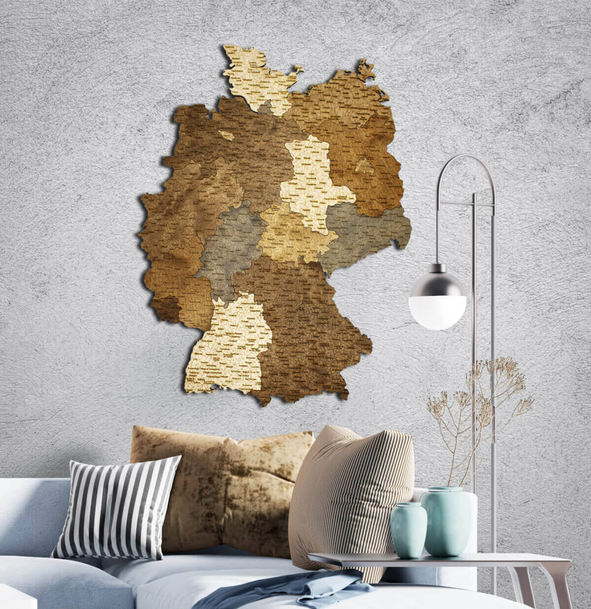 Holzwandkarte von Deutschland - große Wanddekoration