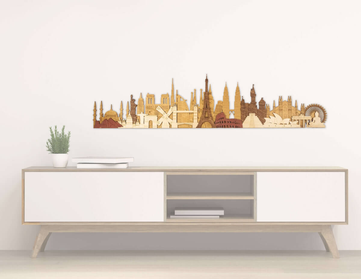 3D-Denkmäler und Attraktionen aus Holz - Wanddekoration