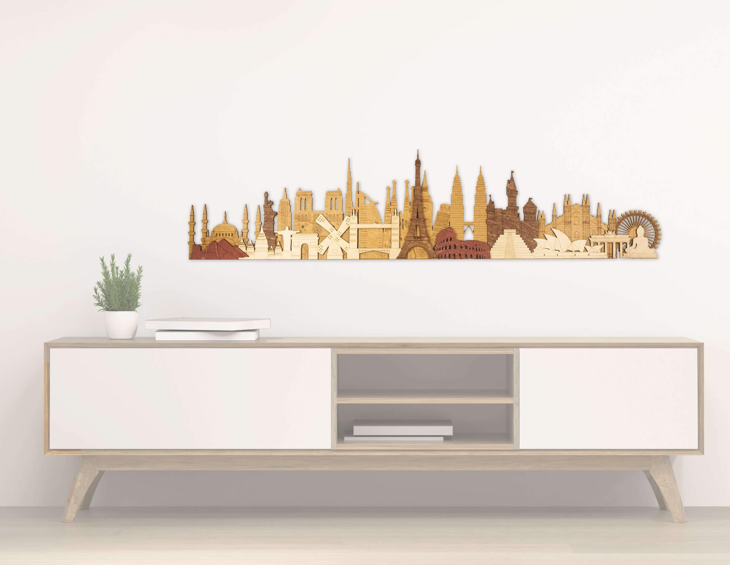 3D-Denkmäler und Attraktionen aus Holz - Wanddekoration