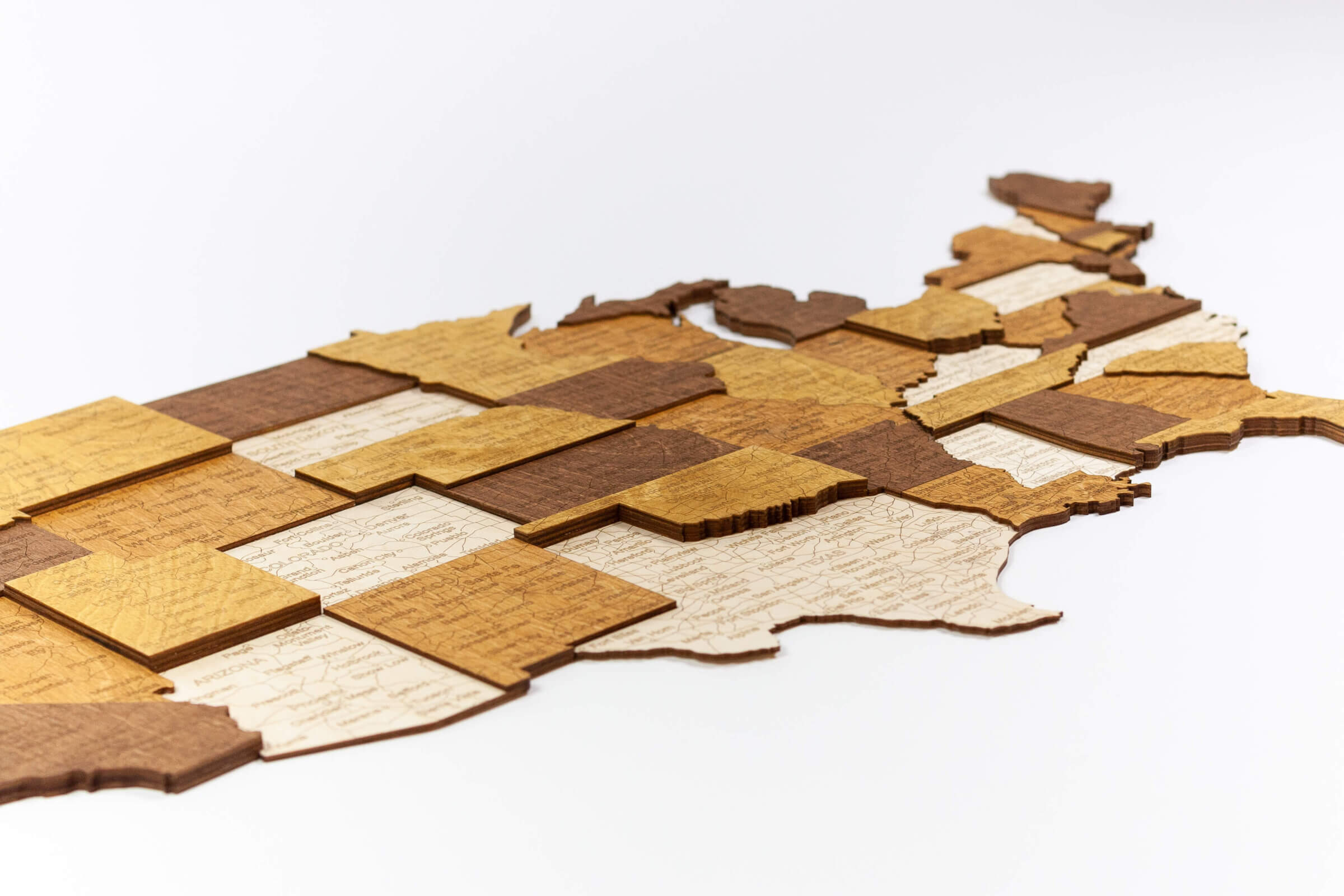 3D-Holz-USA-Karte