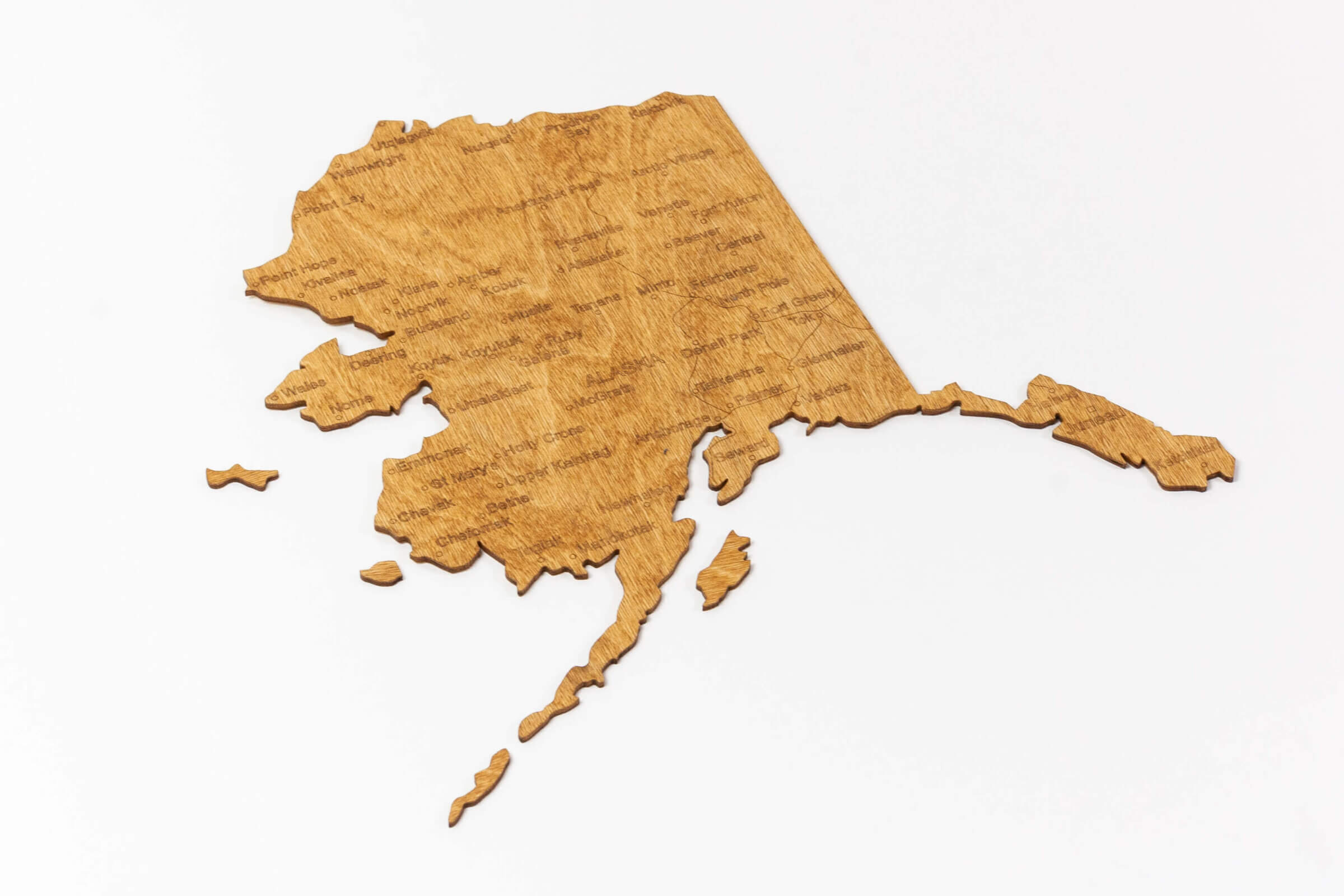 USA 3D-Holzkarte - Alaska
